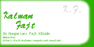 kalman fajt business card
